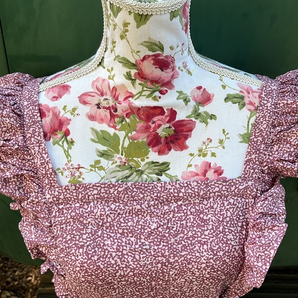 NWT Purple Floral Cottagecore Cut Out Back Midi Dress - Picture 13 of 17